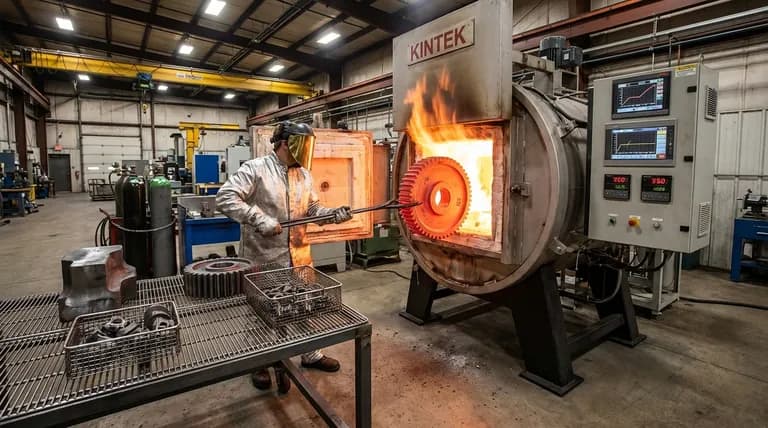 Heat treatment furnace bay in an automotive components plant