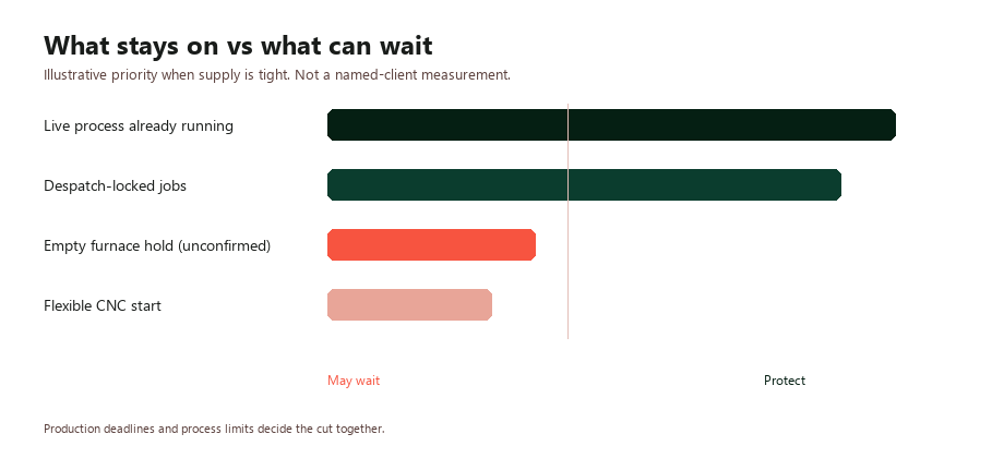 Illustrative chart of which loads to protect versus which starts can wait